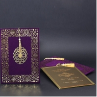 Mor Kadife Lüks Davetiye 207