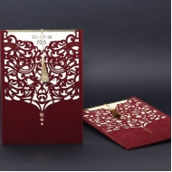 Bordo Kadife Lüks Davetiye 210