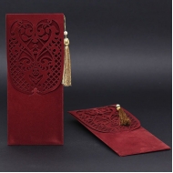 Bordo Kadife Lüks Davetiye 215