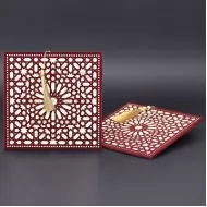 Bordo Lazer Kesim Davetiye 218