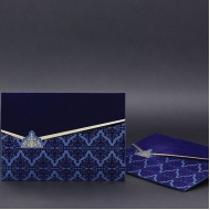 Lacivert Kadife Lüks Davetiye 220