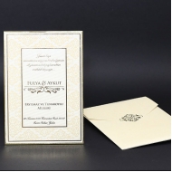 Krem Kadife Dokulu Davetiye 227